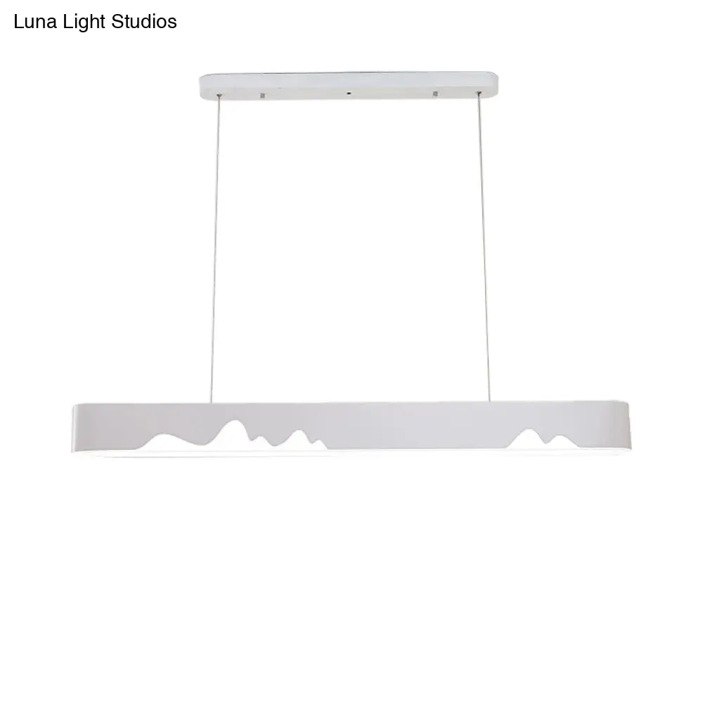 Modern LED Linear Chandelier - White/Black/Green - Rectangular Design - Hanging Ceiling Light in White/Warm Light