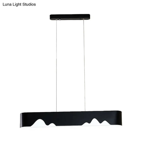 Modern LED Linear Chandelier - White/Black/Green - Rectangular Design - Hanging Ceiling Light in White/Warm Light
