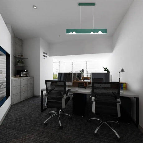 Modern LED Linear Chandelier - White/Black/Green - Rectangular Design - Hanging Ceiling Light in White/Warm Light
