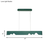 Modern LED Linear Chandelier - White/Black/Green - Rectangular Design - Hanging Ceiling Light in White/Warm Light