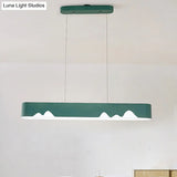 Modern LED Linear Chandelier - White/Black/Green - Rectangular Design - Hanging Ceiling Light in White/Warm Light