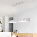 Modern LED Linear Chandelier - White/Black/Green - Rectangular Design - Hanging Ceiling Light in White/Warm Light