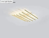 Modern Led Living Room Ceiling Lamp Simple Nordic Creative Square Line Restaurant Light In The