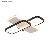 Modern Led Metal Ceiling Light With Stepless Dimming And Remote Control - Black/White Warm/Cool