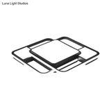 Modern Led Metal Flush Mount Ceiling Light With Frosted White Diffuser - White/Warm 16.5’/20.5’ Wide