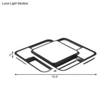 Modern Led Metal Flush Mount Ceiling Light With Frosted White Diffuser - White/Warm 16.5’/20.5’ Wide