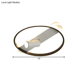 Modern Led Metallic Ceiling Lamp With Spotlight Design In Black Hoop And Oblong Flush Mount