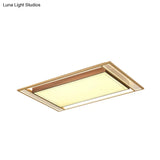 Modern Led Metallic Flush Mount Ceiling Light Fixture - Brown Square/Rectangle Design 21’/39’ Length