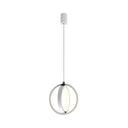 Modern Led Mini Pendant - Black/White Crossed Ring Down Suspension Light With Metallic Shade Black