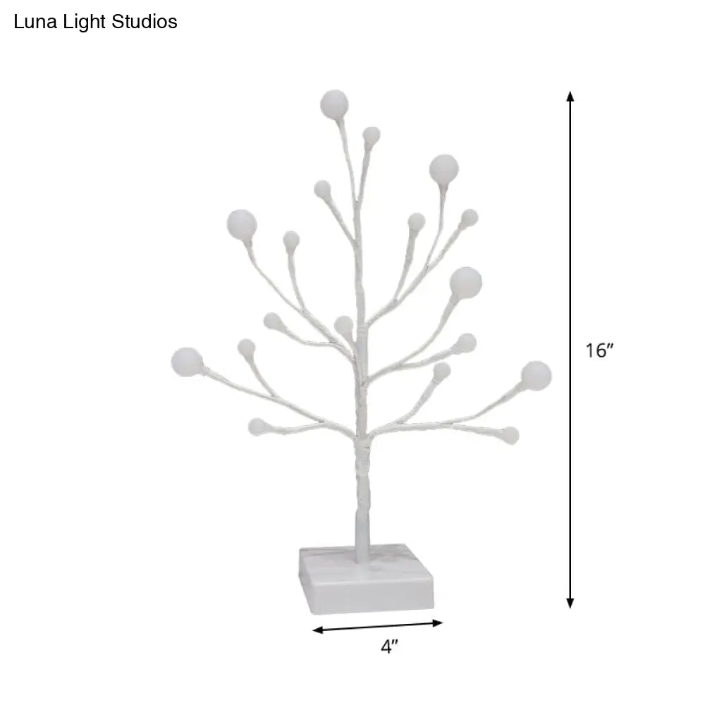 Modern Led Nightstand Lamp In White For Branching Night Table