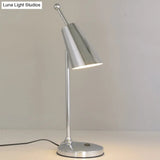 Modern Led Nightstand Table Lamp With Metal Shade In Gold/Silver Finish For Bedroom