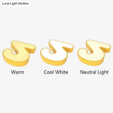 Modern Led Number Shape Flush Mount Light With Acrylic Cover For Ceiling