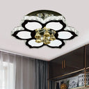 Modern Led Peach Flower Ceiling Lamp With Clear Crystal Blocks Stainless - Steel / B
