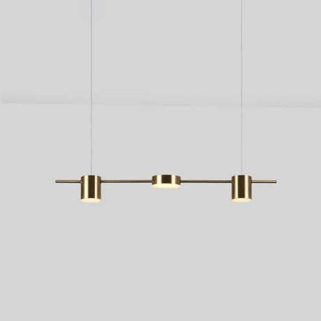 Modern Led Pendant Light For Dining Room - Linear Shaped Metallic Finish Island & Hanging 3 / Gold