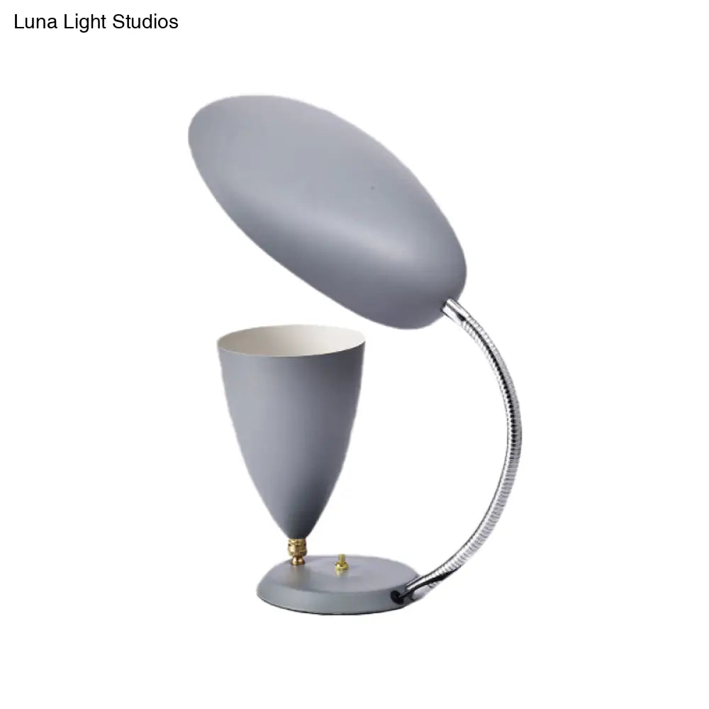 Modern Led Reading Lamp: Adjustable Arm Iron Sharp Tongue & Cone Design White/Black/Grey
