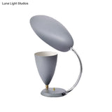 Modern Led Reading Lamp: Adjustable Arm Iron Sharp Tongue & Cone Design White/Black/Grey