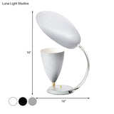 Modern Led Reading Lamp: Adjustable Arm Iron Sharp Tongue & Cone Design White/Black/Grey
