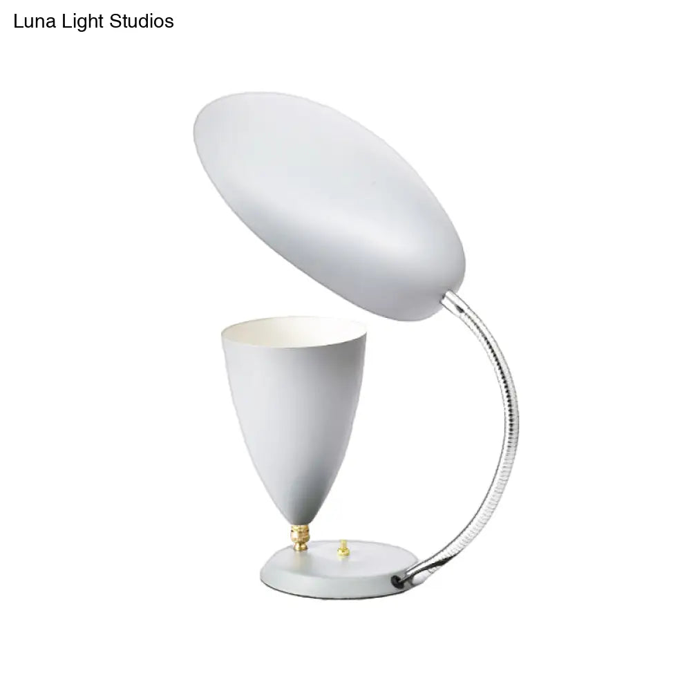 Modern Led Reading Lamp: Adjustable Arm Iron Sharp Tongue & Cone Design White/Black/Grey