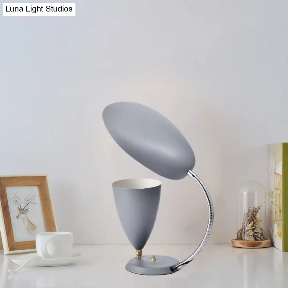 Modern Led Reading Lamp: Adjustable Arm Iron Sharp Tongue & Cone Design White/Black/Grey