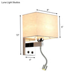 Modern Led Rectangle Wall Sconce In Chrome For Bedroom Lighting