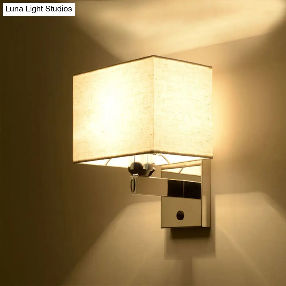 Modern Led Rectangle Wall Sconce In Chrome For Bedroom Lighting