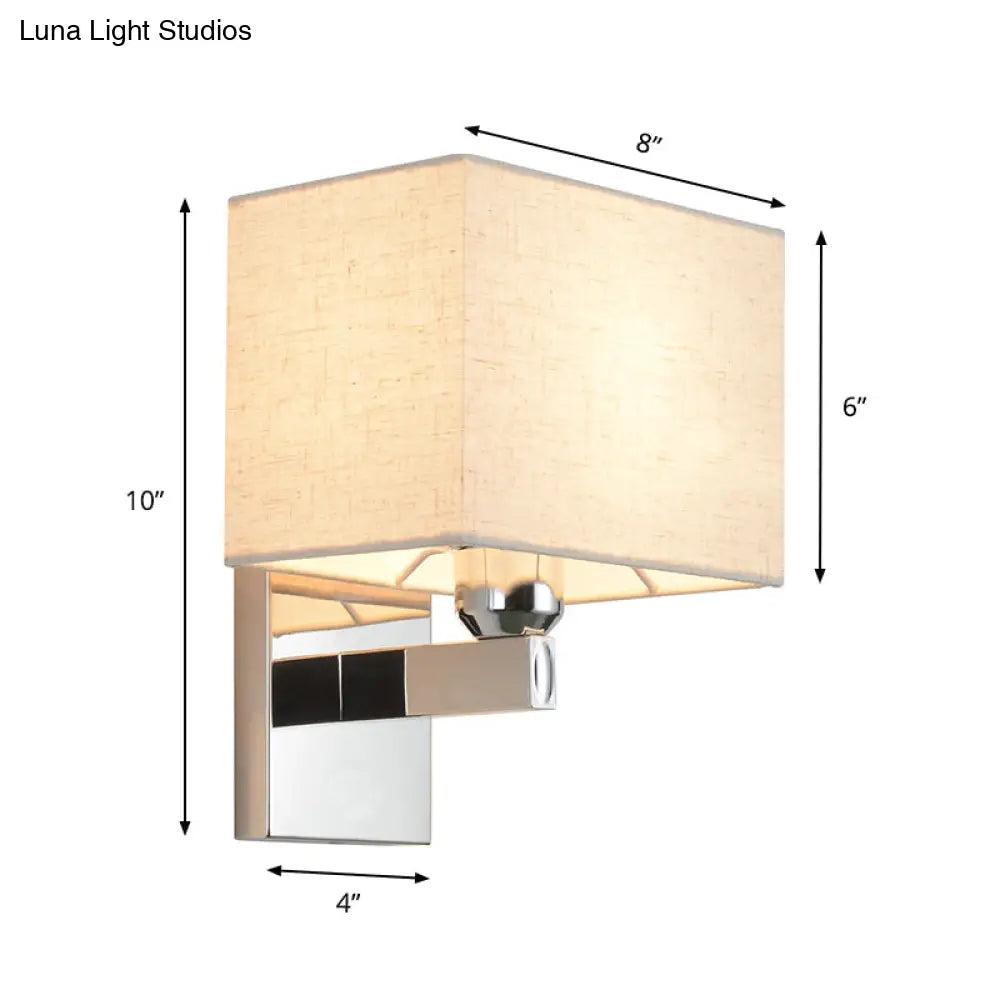 Modern Led Rectangle Wall Sconce In Chrome For Bedroom Lighting