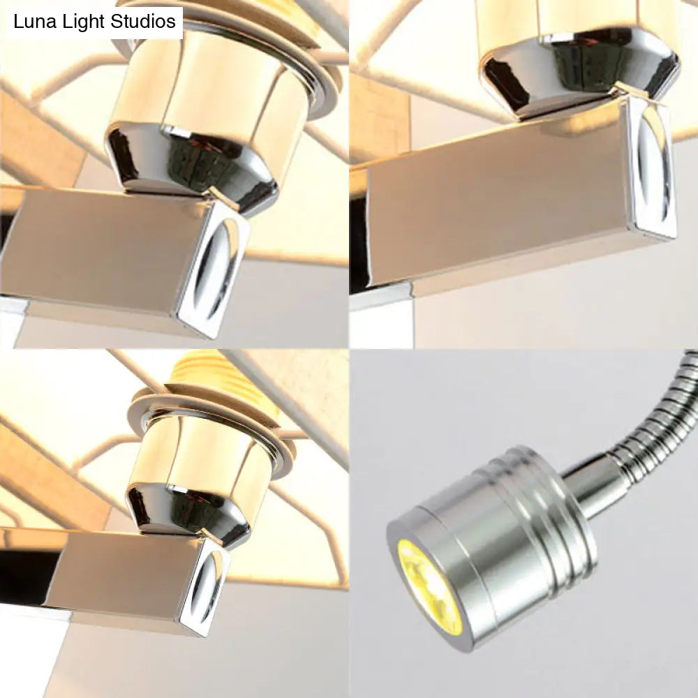Modern Led Rectangle Wall Sconce In Chrome For Bedroom Lighting