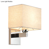 Modern Led Rectangle Wall Sconce In Chrome For Bedroom Lighting