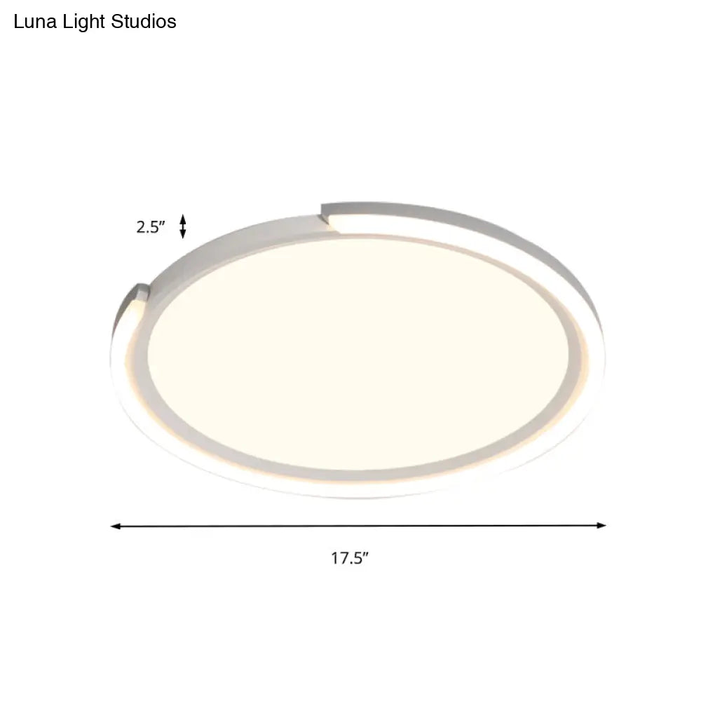 Modern Led Round Acrylic Flush Mount Lighting - 15’/18’/23’ Wide White/Black/Gold Warm Light