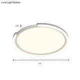 Modern Led Round Acrylic Flush Mount Lighting - 15’/18’/23’ Wide White/Black/Gold Warm Light
