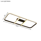 Modern Led Semi Flush Mount Ceiling Lamp - Black Metal Shade White/Warm Light 12’/23.5’ Wide