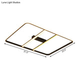 Modern Led Semi Flush Mount Ceiling Lamp - Black Metal Shade White/Warm Light 12’/23.5’ Wide