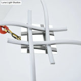 Modern Led Semi Flush Mount Chrome Ceiling Light With Twist Design And Metal Shade