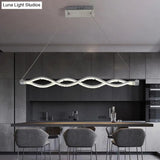 Modern Led Silver Crystal Twist Pendant Chandelier - Dining Room Lighting Fixture