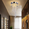 Modern Led Spiral Crystal Ceiling Light For Corridor: Stainless Steel Flushmount Stainless - Steel
