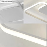 Modern Led Square Flush Ceiling Light In White/Black/Gold For Bedroom Acrylic Design Warm/White