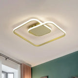 Modern Led Square Flush Ceiling Light In White/Black/Gold For Bedroom Acrylic Design Warm/White