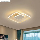 Modern Led Square Flush Ceiling Light In White/Black/Gold For Bedroom Acrylic Design Warm/White