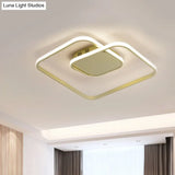 Modern Led Square Flush Ceiling Light In White/Black/Gold For Bedroom Acrylic Design Warm/White