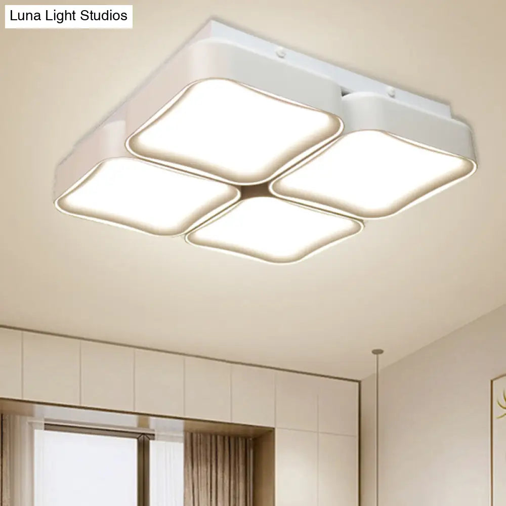 Modern Led Square Flush Mount Bedroom Ceiling Light In 3 Color Options
