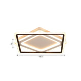 Modern Led Square Metal Flush Mount Ceiling Light In White/Warm 16.5/19.5/23.5 Wide