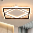 Modern Led Square Metal Flush Mount Ceiling Light In White/Warm 16.5’/19.5’/23.5’ Wide White / 16.5’