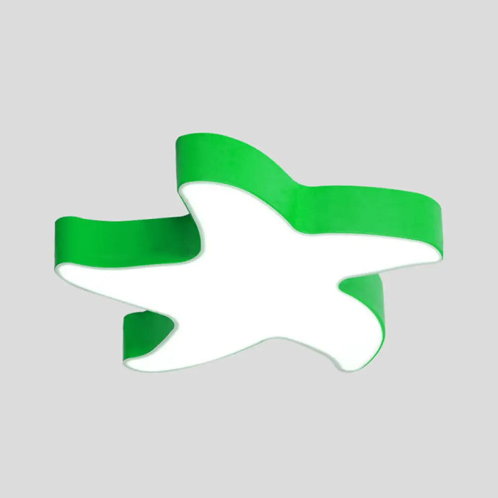 Modern Led Starfish Acrylic Ceiling Chandelier For Corridor Green