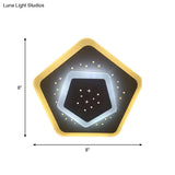 Modern Led Starry Flush Mount Wall Light In White: Triangle Rhombus & Star Design For The Bedroom
