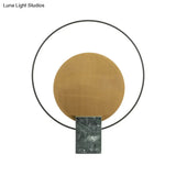 Modern Led Table Lamp: Green Metal Desk Light With Marble Base