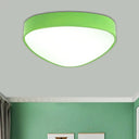Modern Led Triangle Ceiling Lamp - Red/Blue/Green Acrylic Flush Mount For Hallway Green