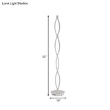 Modern Led Twisted Floor Lamp In White With Warm/White/Natural Light