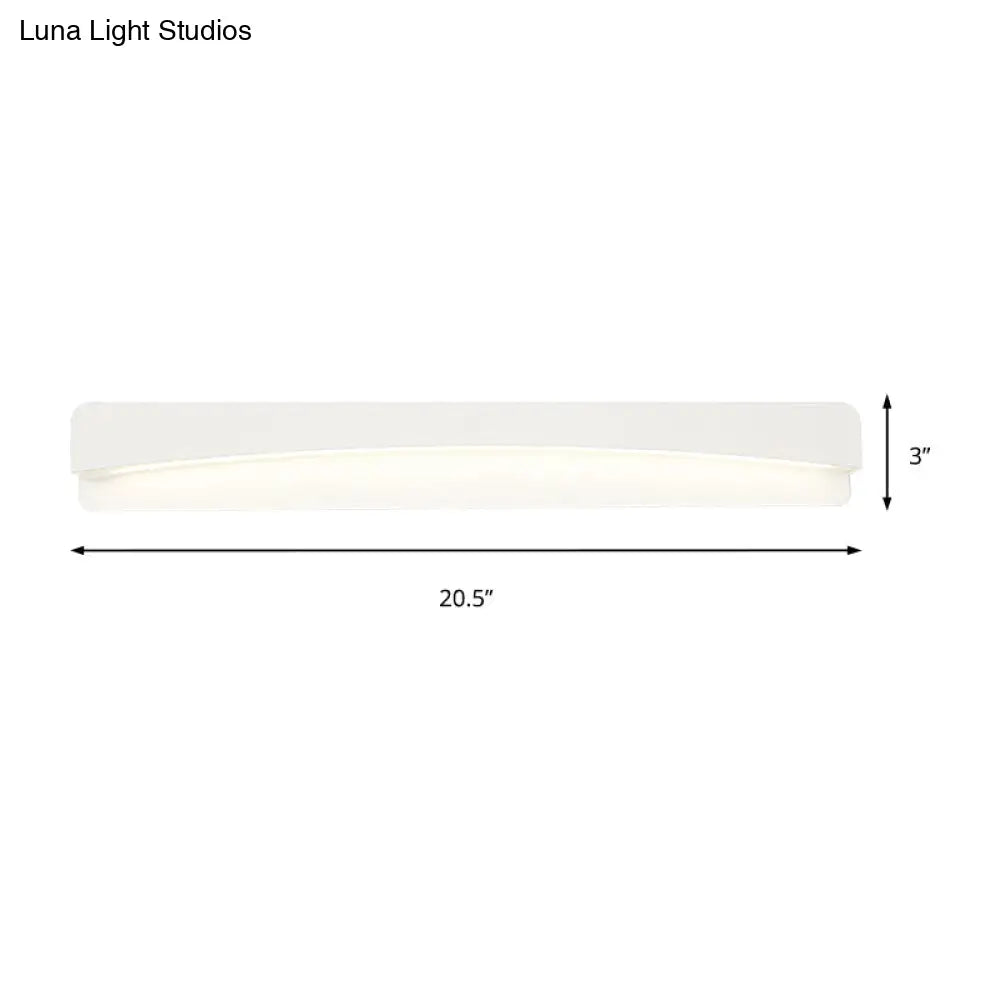 Modern Led Vanity Light Fixture - Wall Mounted Acrylic Rectangular Design In Natural White