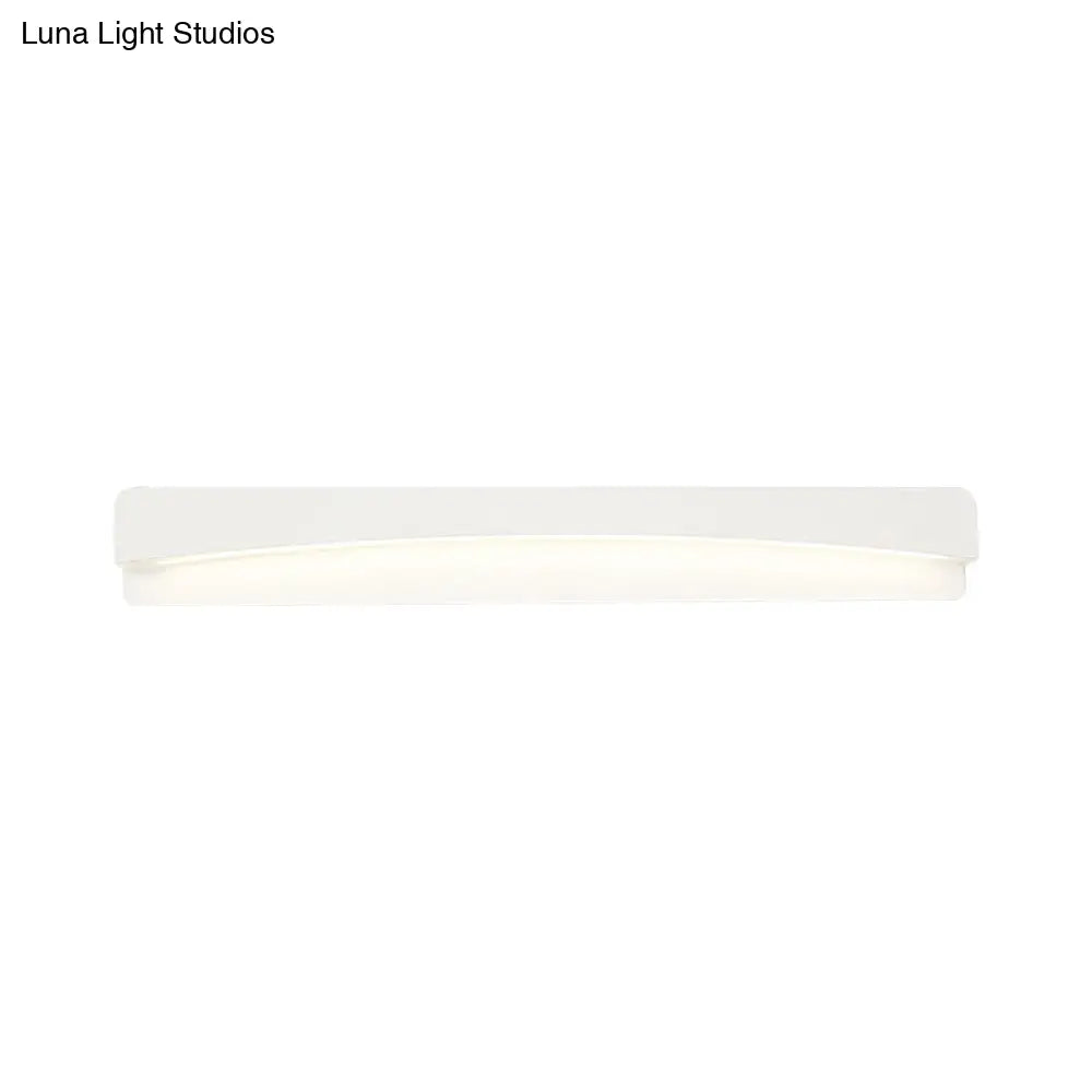 Modern Led Vanity Light Fixture - Wall Mounted Acrylic Rectangular Design In Natural White