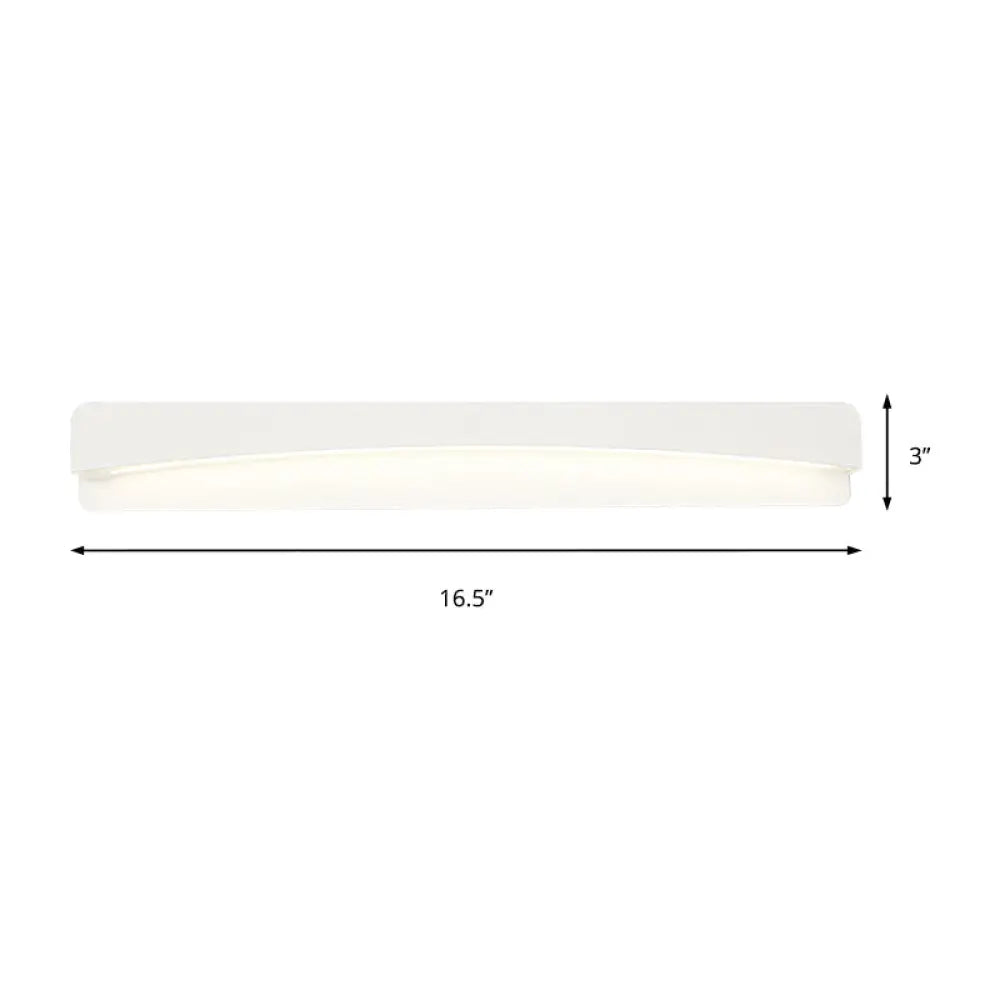 Modern Led Vanity Light Fixture - Wall Mounted Acrylic Rectangular Design In Natural White